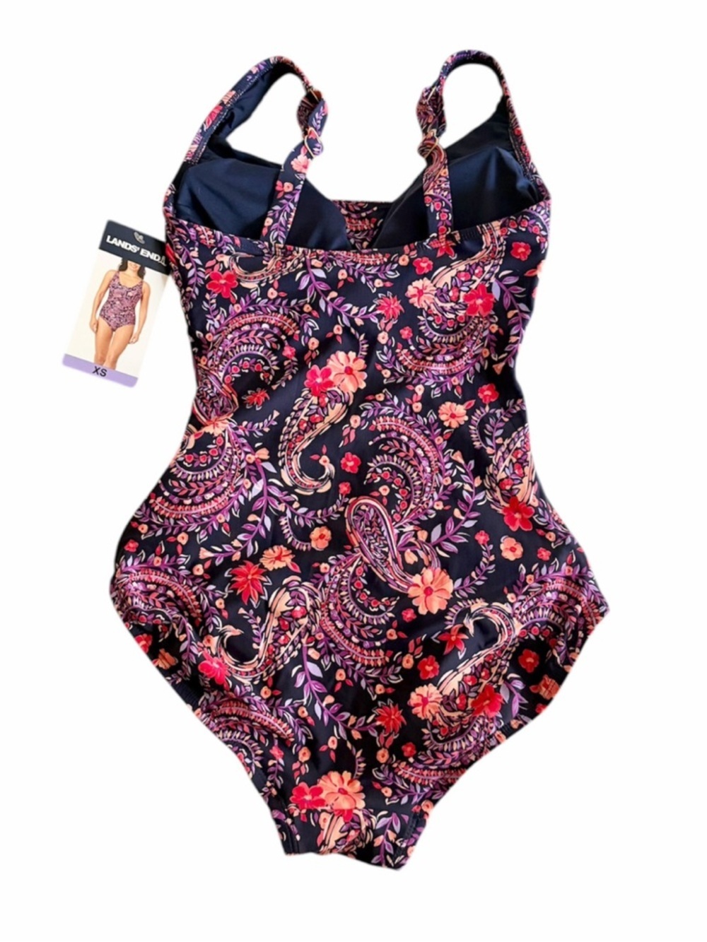 Lands’ End SlenderSuit Grecian One Piece Swimsuit - Picture 3 of 8
